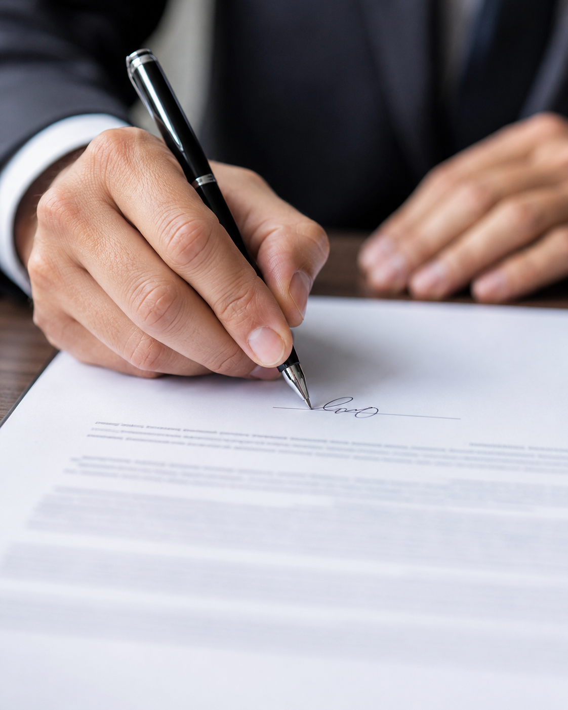 Signing a finance agreement